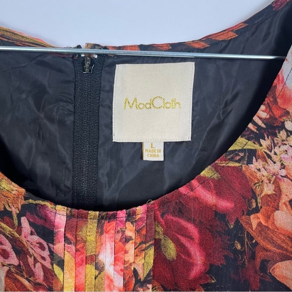 2/$30 ModCloth Floral Print Flowy Dress with Sheer Sleeves – Size Large - Picture 5 of 10